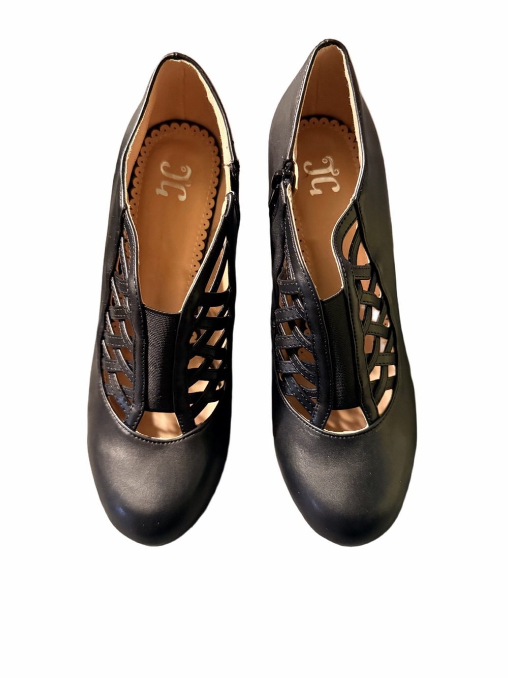 Women’s Black Cutout Ankle Booties with Side Zip